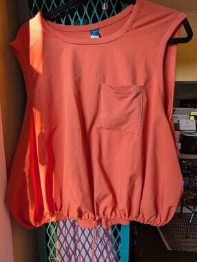 XXL Coral Boxy Old Navy Drawstring Active Top